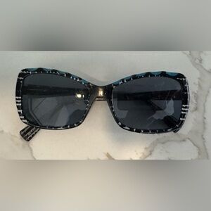 Alain Mikli Blue Black Large Cateye sunglasses frames france scalloped AO3015